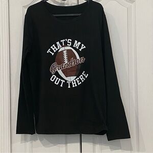 XL-Black Long Sleeve Football Graphic Tee